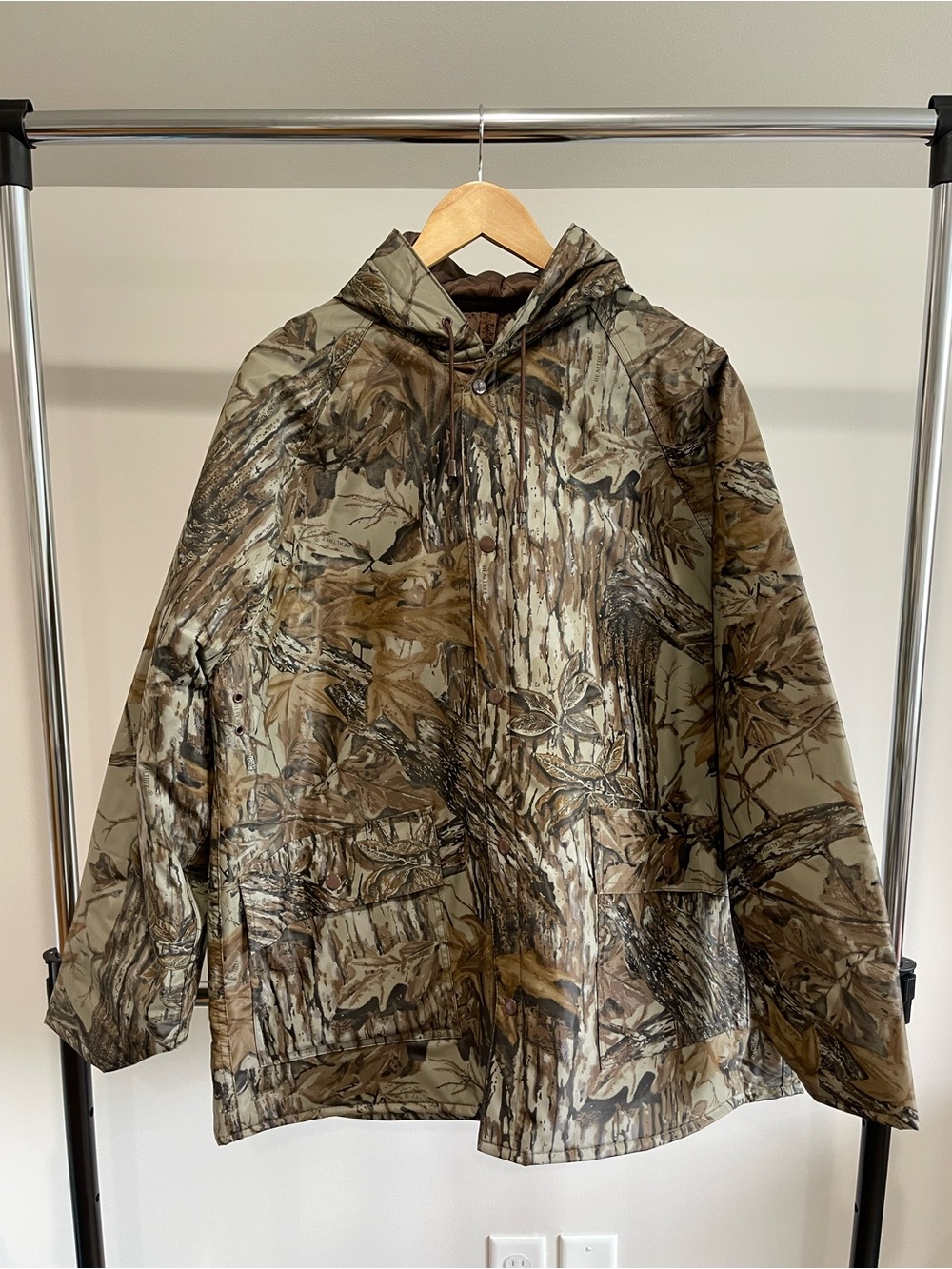 Men's Military-Style Camo Field Jacket - Olive/Tan